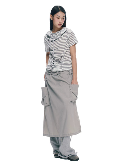 PLEATED A-LINE WORK SKIRT