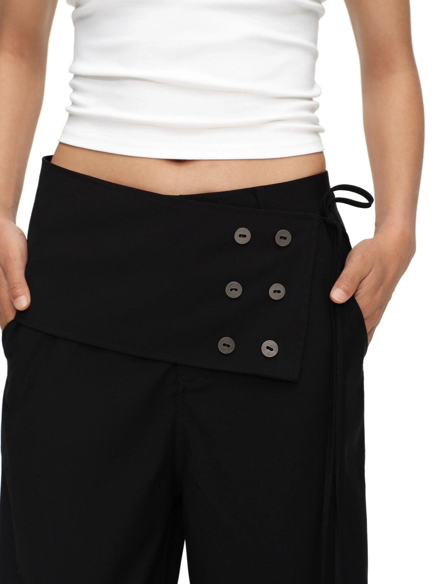 LOOSE CASUAL SUIT PANTS WITH SKIRT