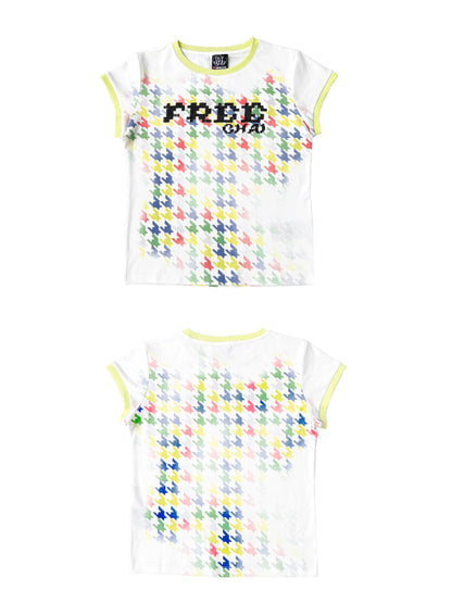 COLORFUL BIRDCAGE EMBROIDERED T-SHIRT