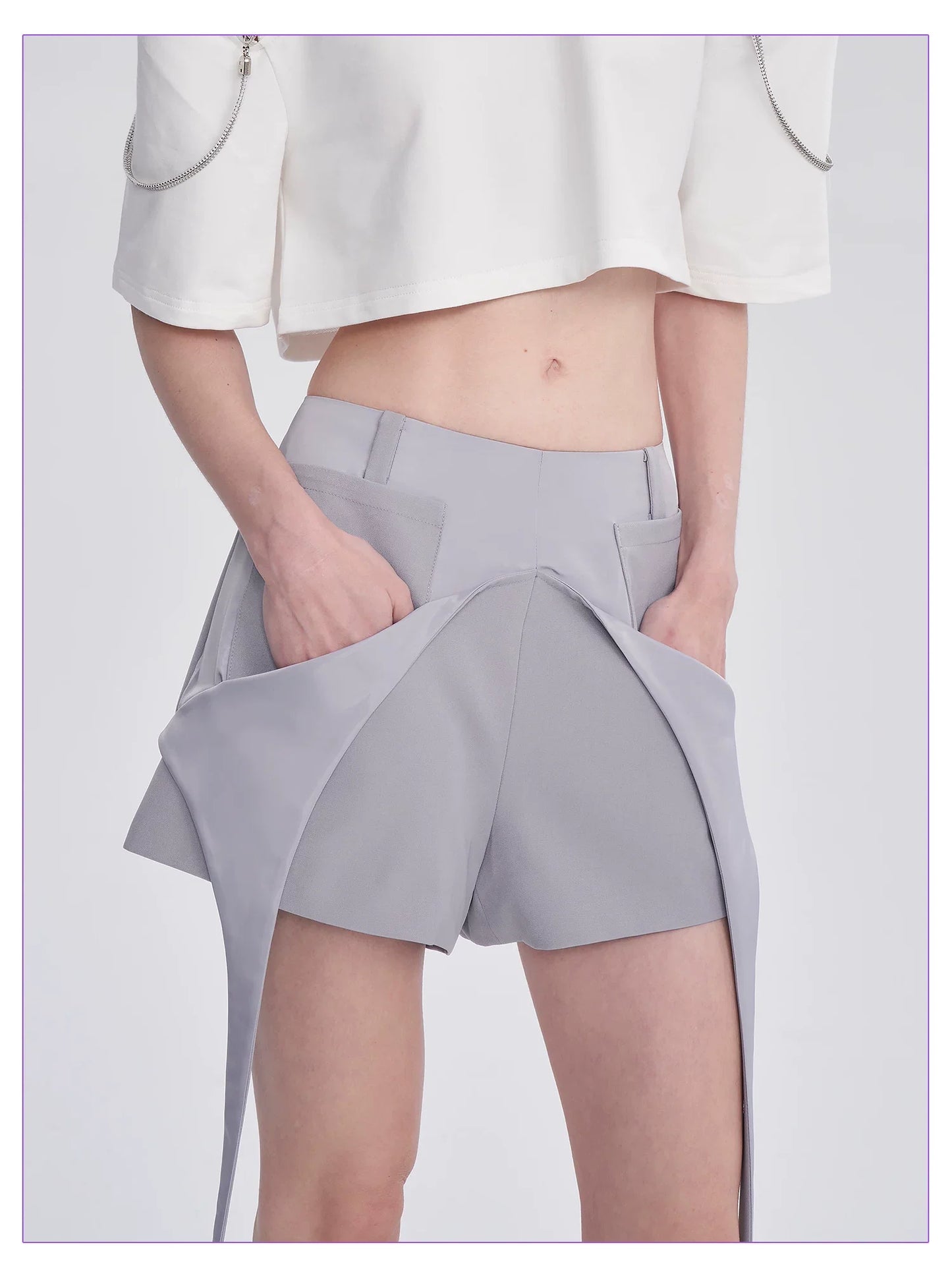 SILVER CANDLELIGHT SATIN HOT PANTS