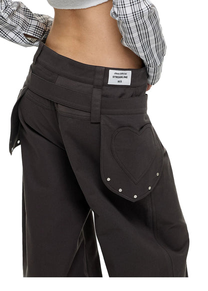 CASUAL WIDE-LEG PANTS WITH BELT