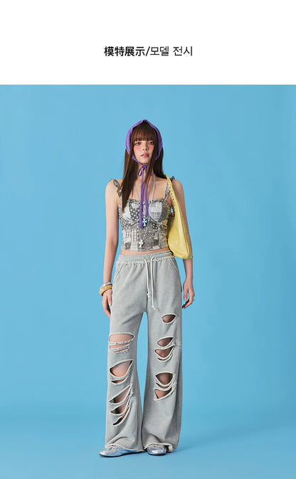 RIPPED CASUAL SWEATPANTS