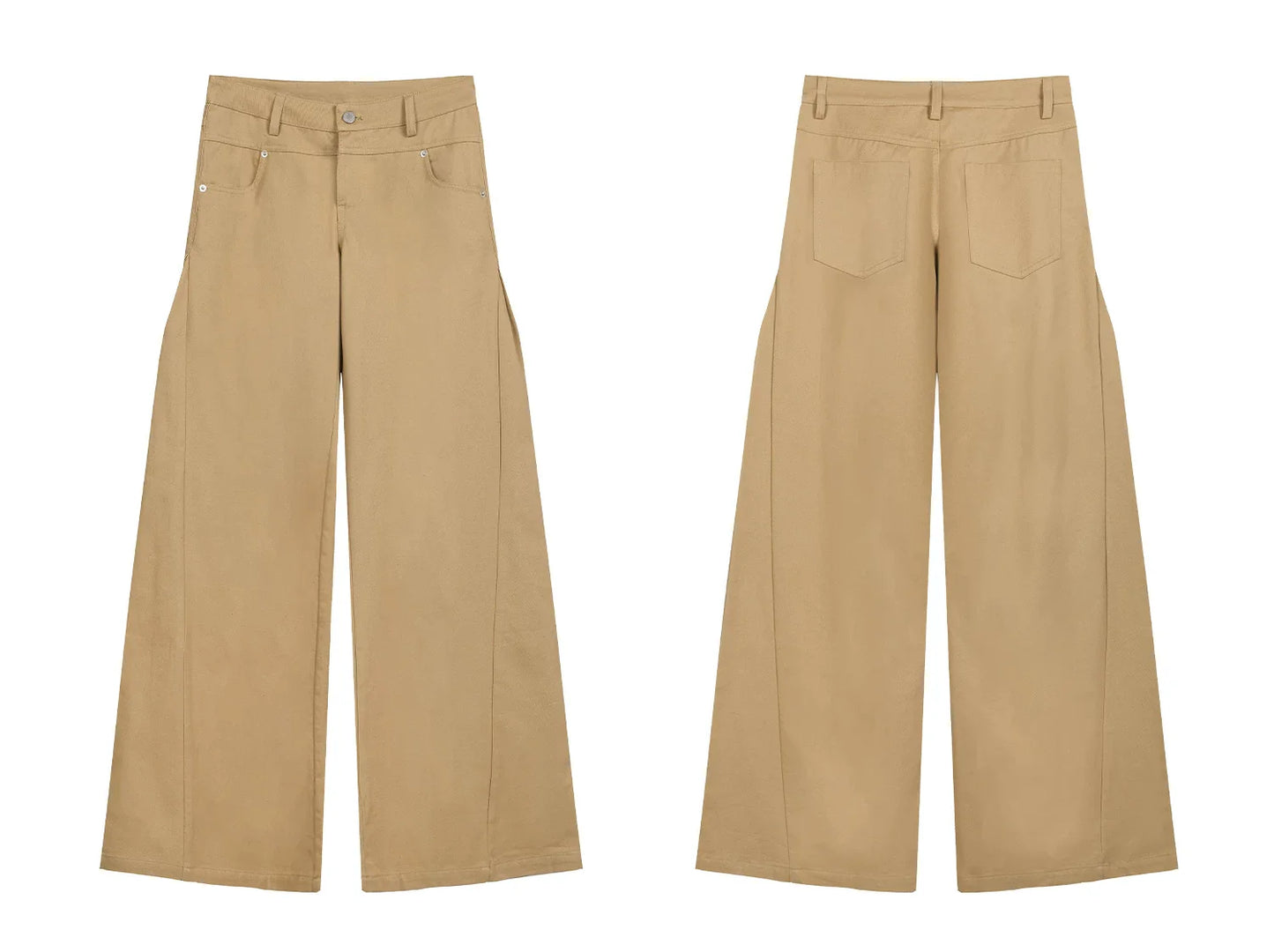 CASUAL WIDE-LEG TWILL PANTS