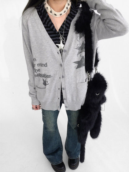 STAR PRINT CARDIGAN JACKET