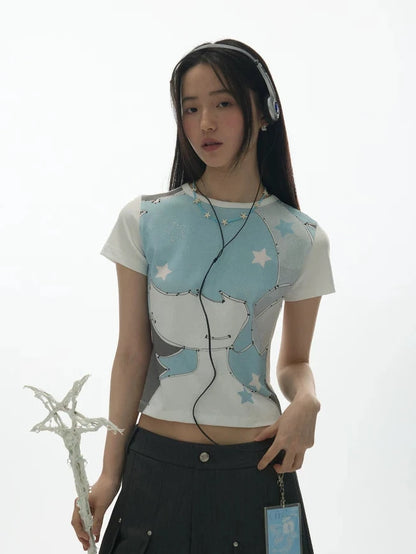 STARLAND CARTOON PRINT TOP