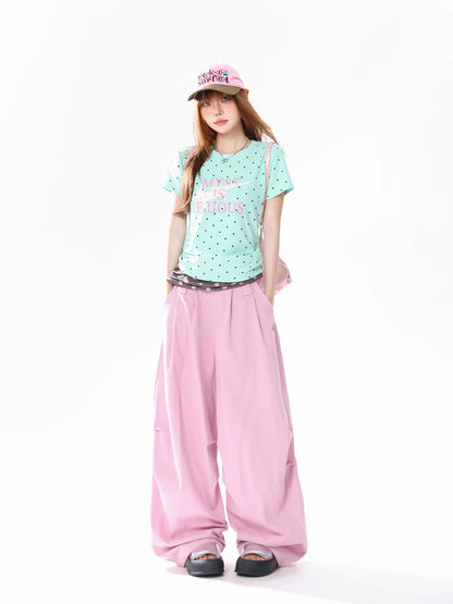MINT GREEN POLKA DOT TEE
