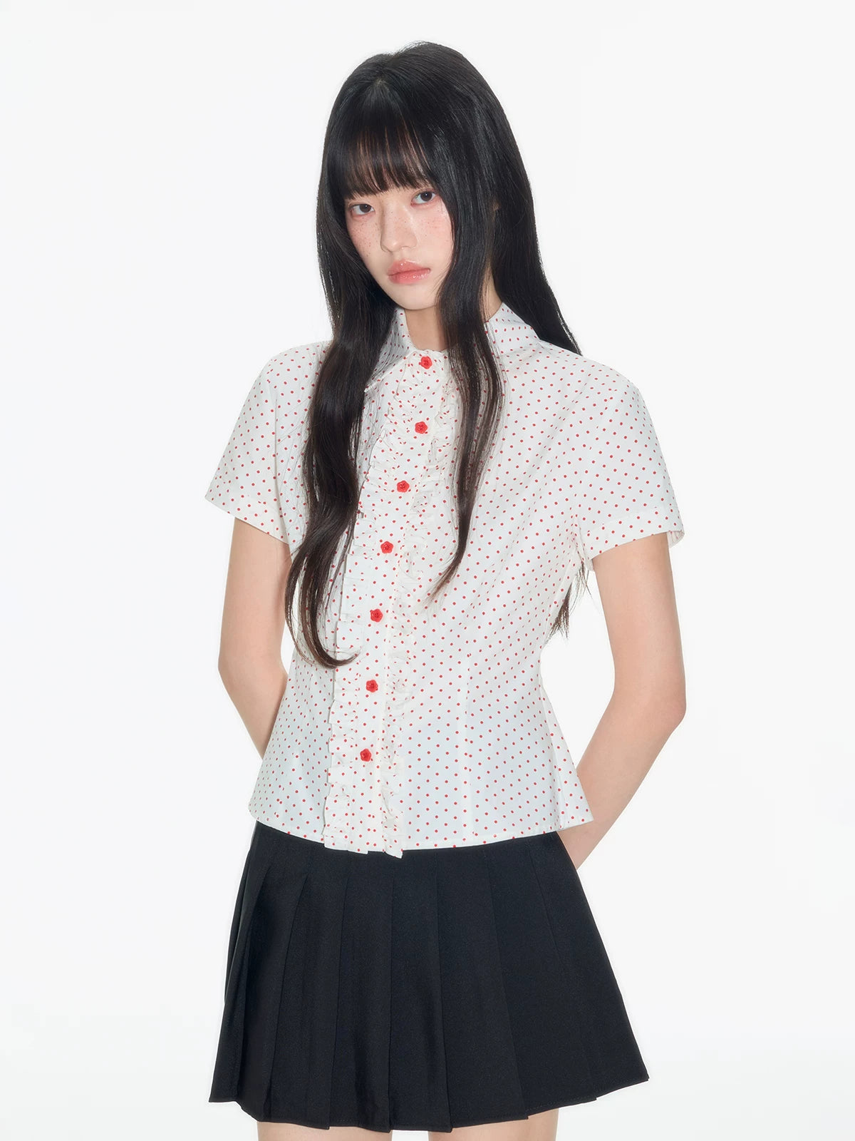 PINK POLKA DOT WOODEN SHIRT