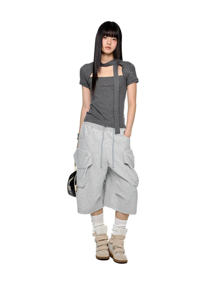SLIM-FIT TIE-STRAP T-SHIRT