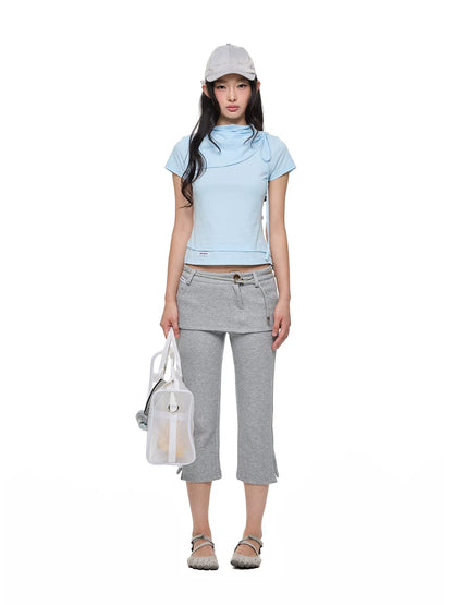 HIGH-NECK SLIMMING T-SHIRT