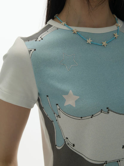 STARLAND CARTOON PRINT TOP