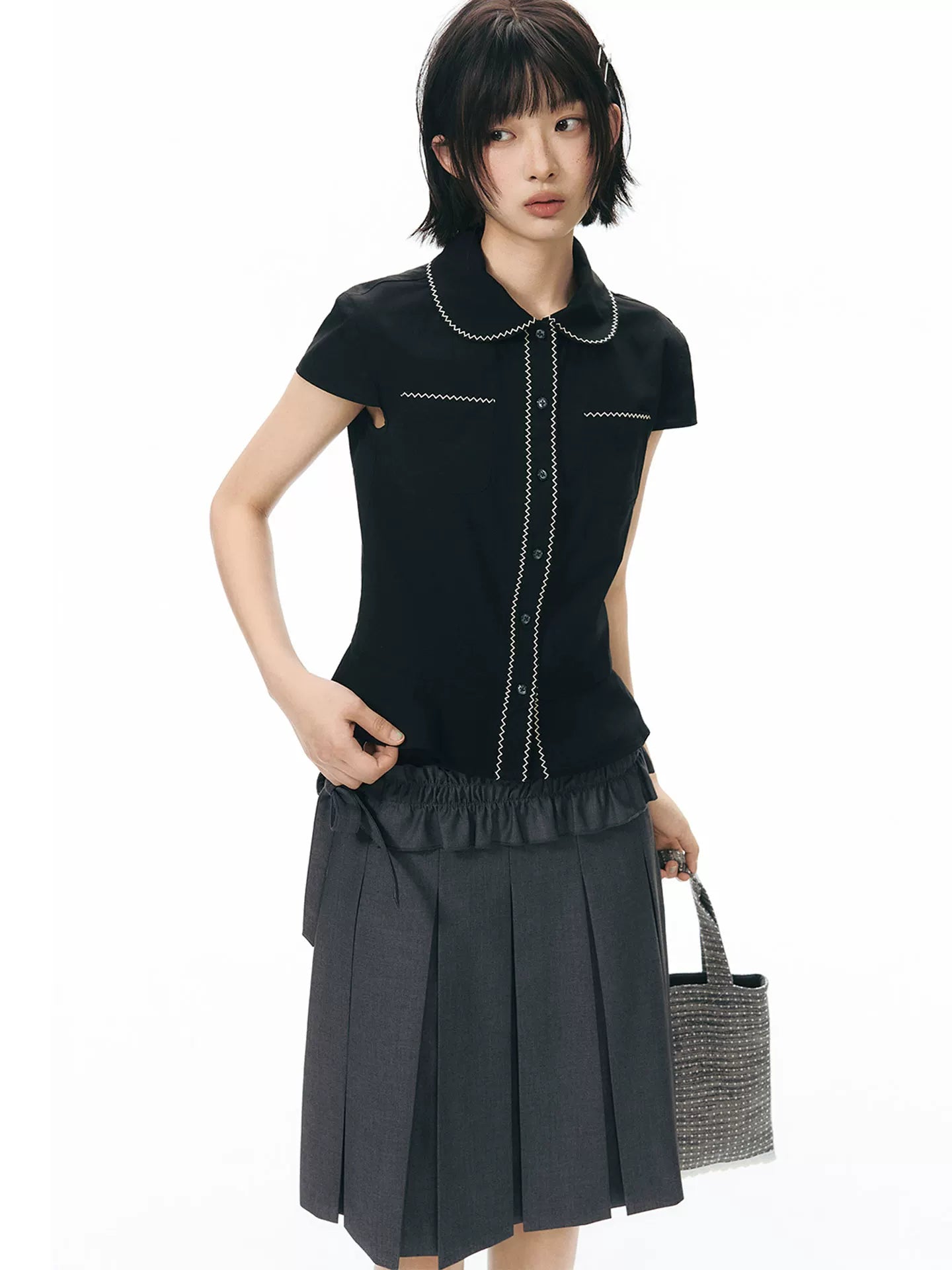 PLEATED A-LINE SKIRT