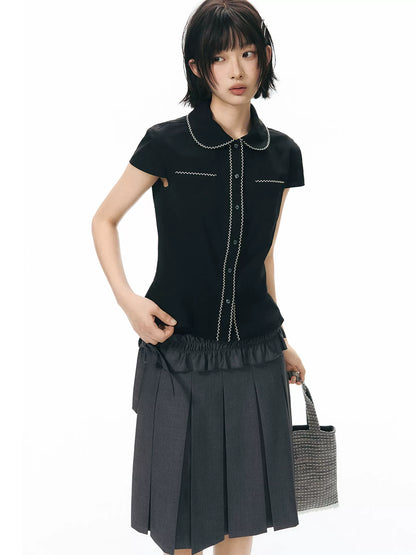 PLEATED A-LINE SKIRT