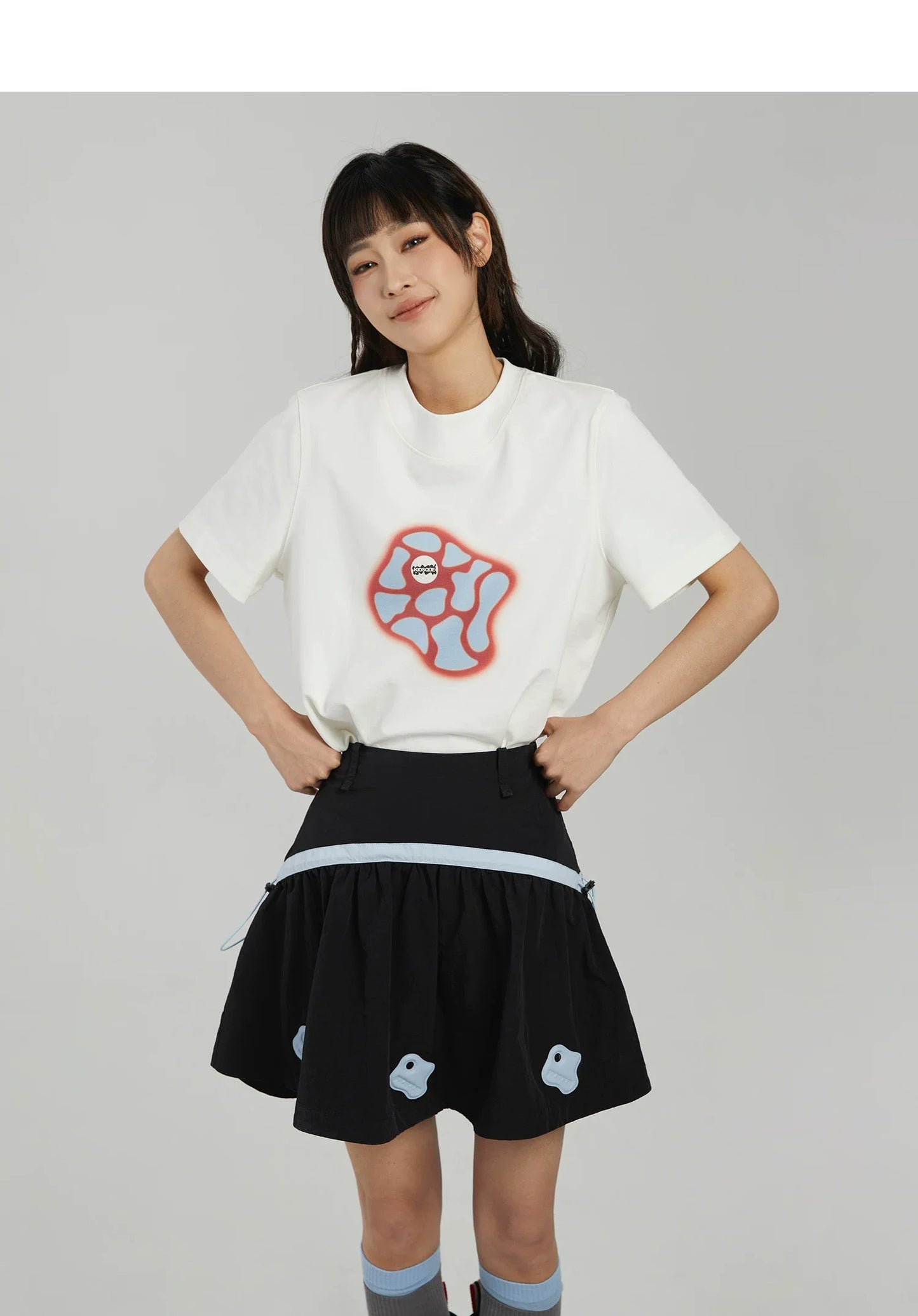 COLOR-BLOCK A-LINE MINI SKIRT