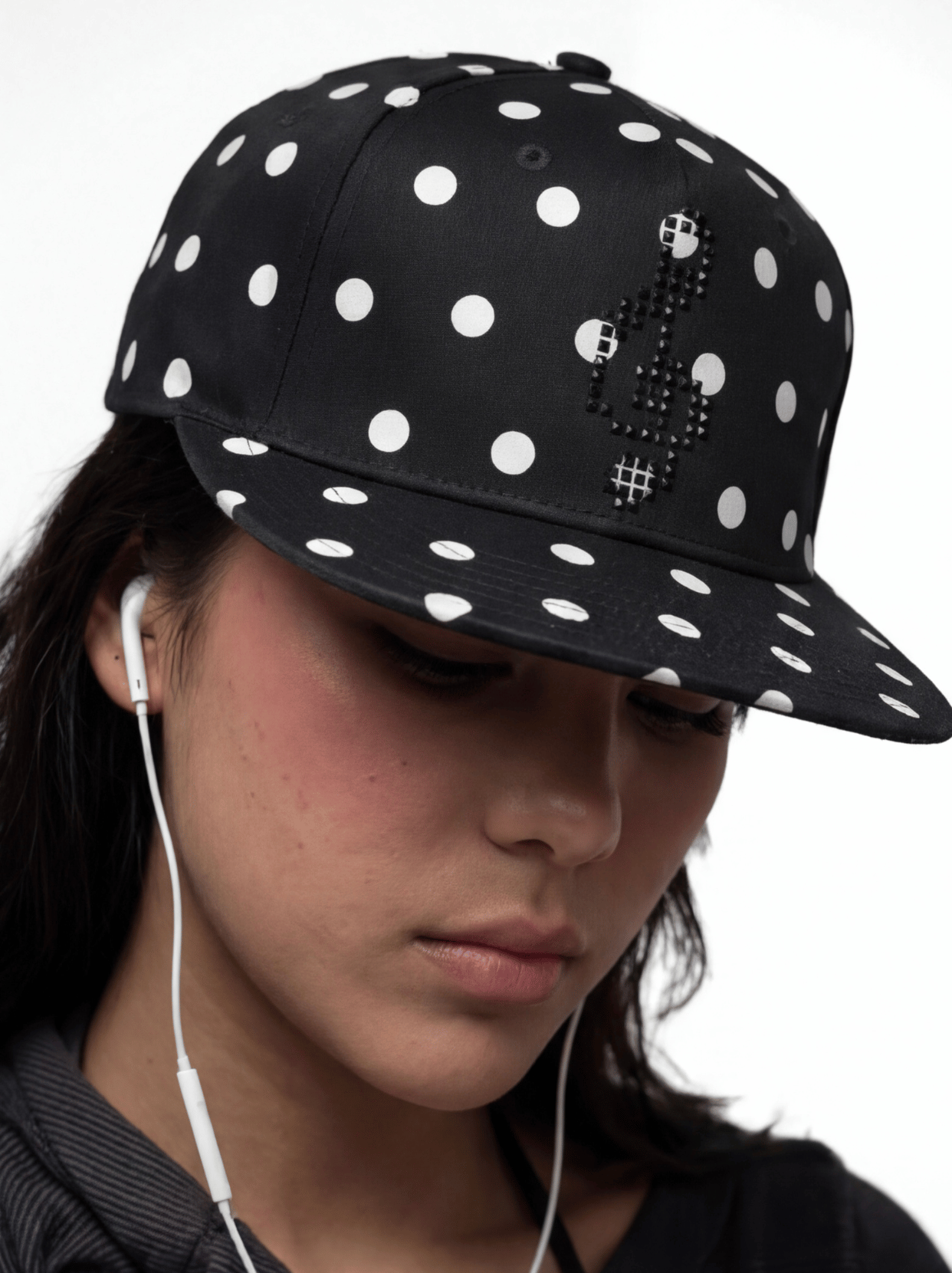 POLKA DOT FLAT BRIM CAP