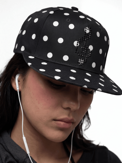 POLKA DOT FLAT BRIM CAP