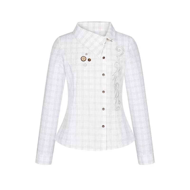 SPRING EMBROIDERED PLAID SHIRT