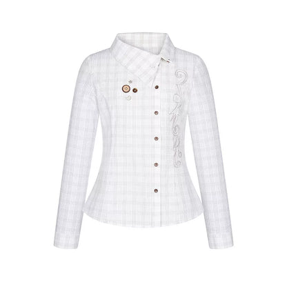 SPRING EMBROIDERED PLAID SHIRT