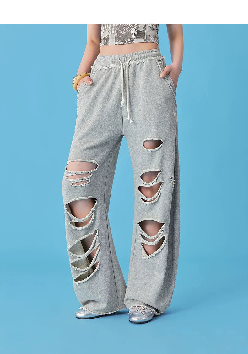 RIPPED CASUAL SWEATPANTS