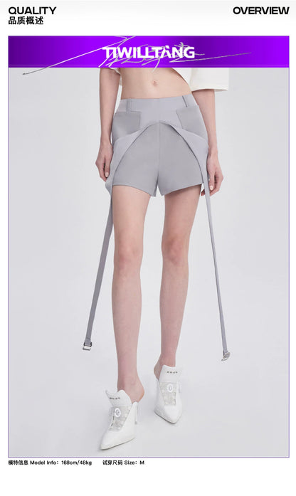 SILVER CANDLELIGHT SATIN HOT PANTS