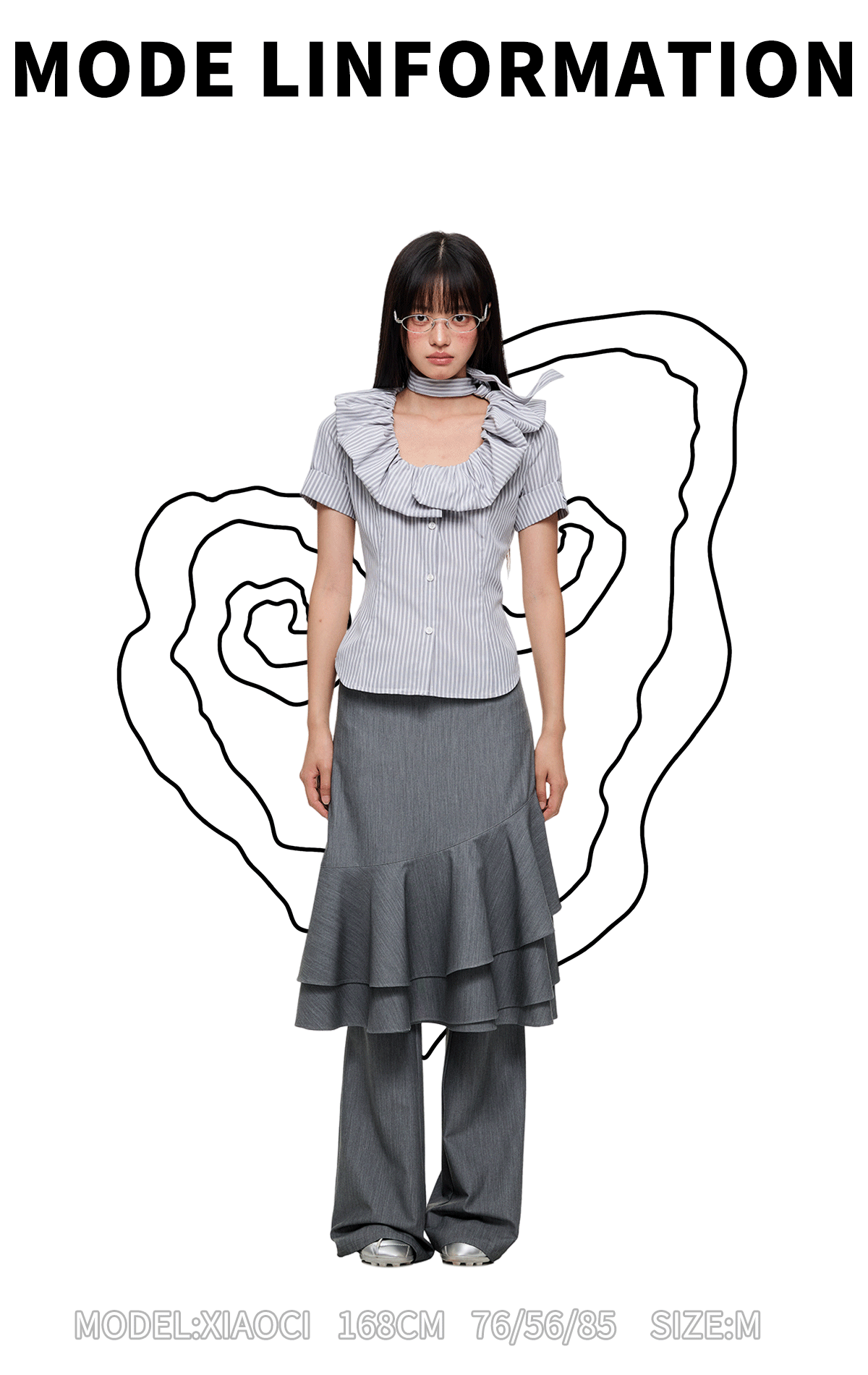 LAYERED RUFFLE SKIRT & FLARE TROUSERS