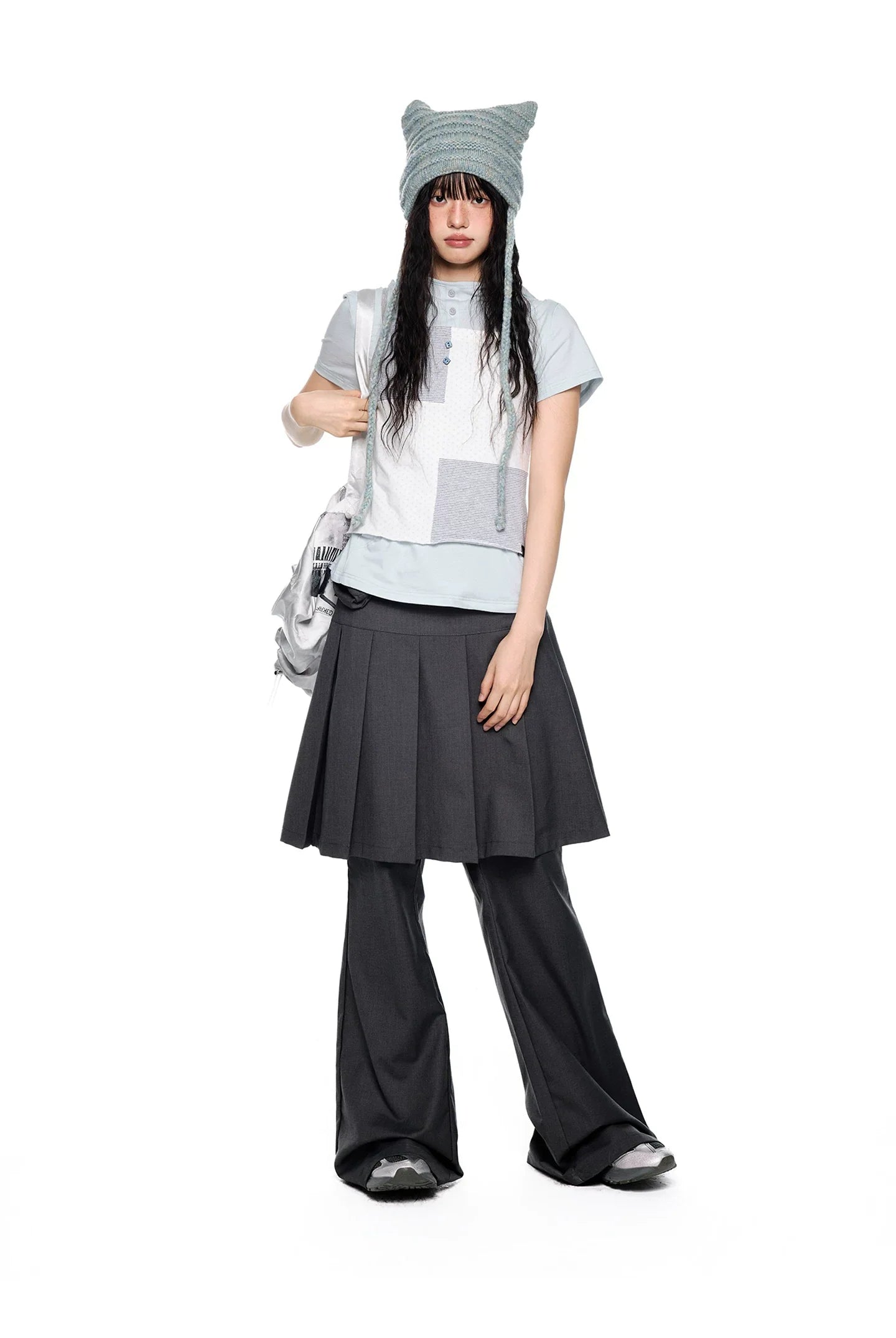 PLEATED FLARE PANTS SET