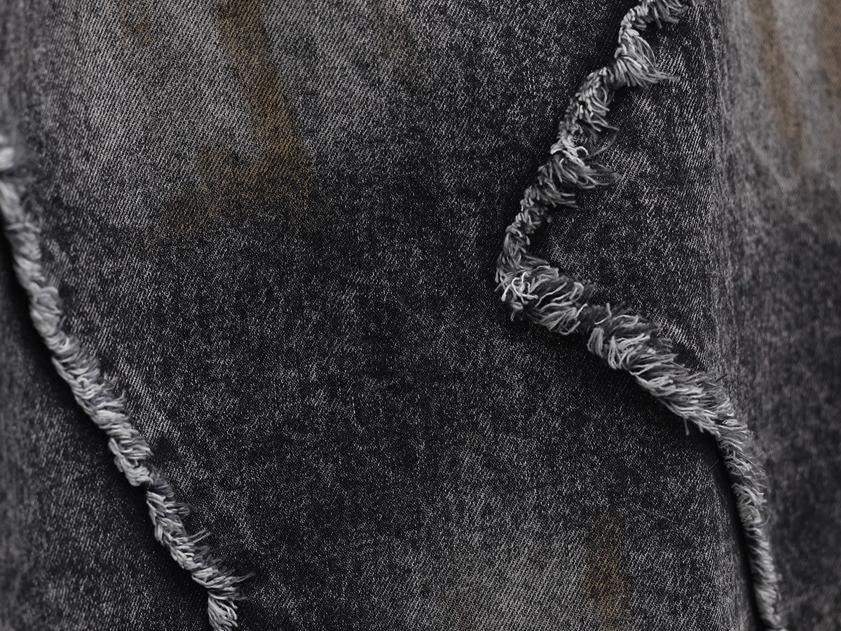 WAVE-CUT DENIM SKIRT