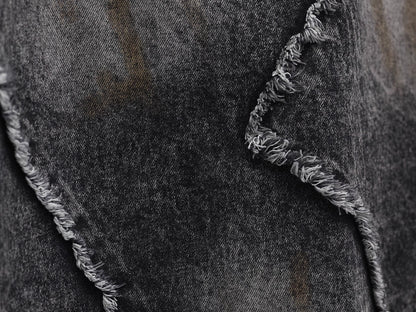 WAVE-CUT DENIM SKIRT