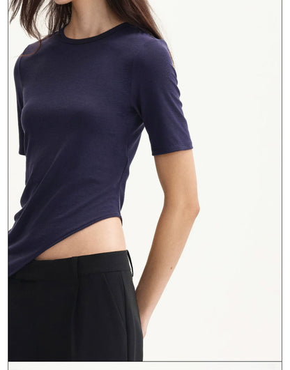 FLORAL ASYMMETRICAL HEM T-SHIRT