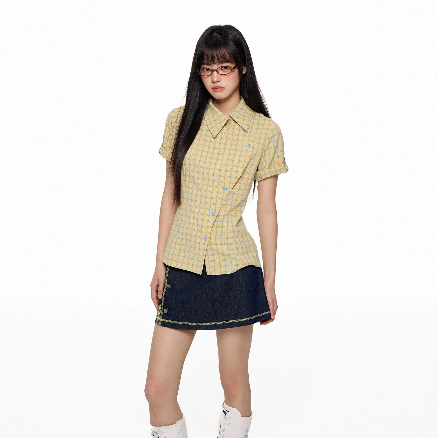 PLAID SUMMER BLOUSE