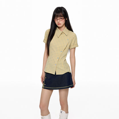 PLAID SUMMER BLOUSE