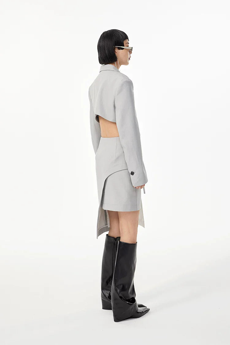 LAYERED SKIRT WITH CURVED HEM