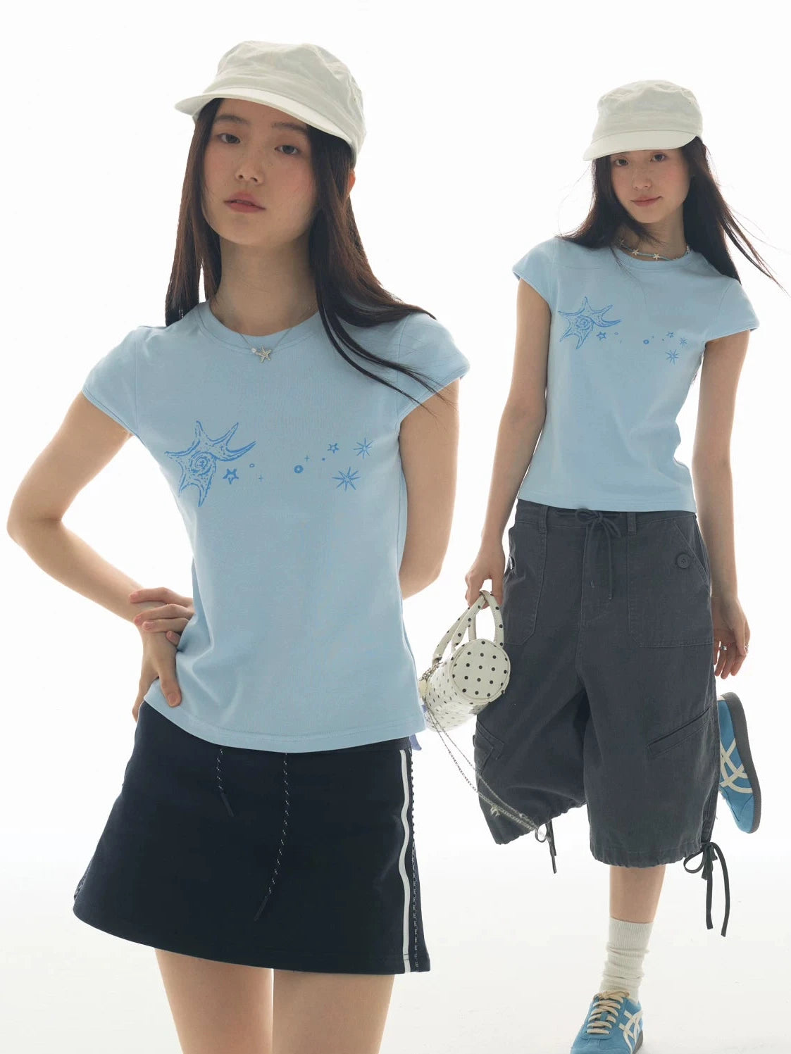 LIGHT BLUE CONCH SHELL T-SHIRT