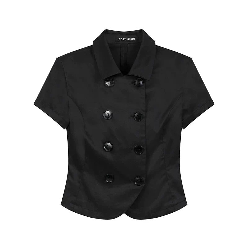 CROPPED DOUBLE-BREASTED BLAZER