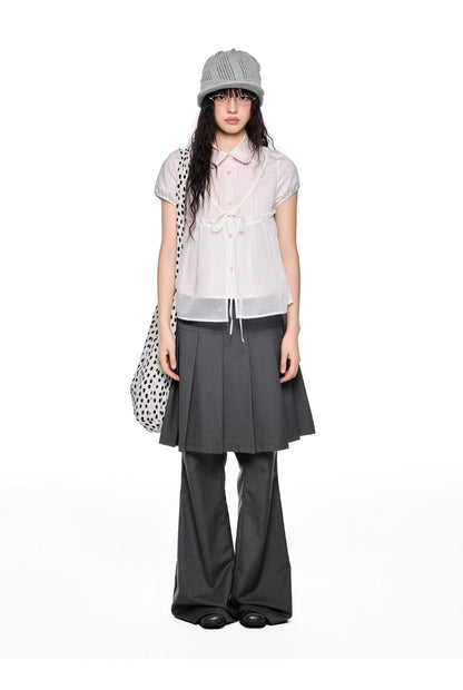 PLEATED FLARE PANTS SET