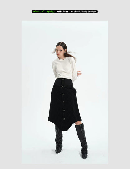 WINTER 3D QUILTED COTTON SKIRT