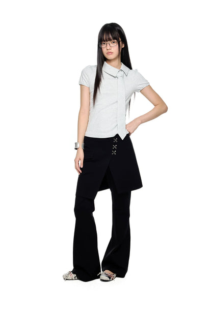 V-NECK PUFF-SLEEVE TOP