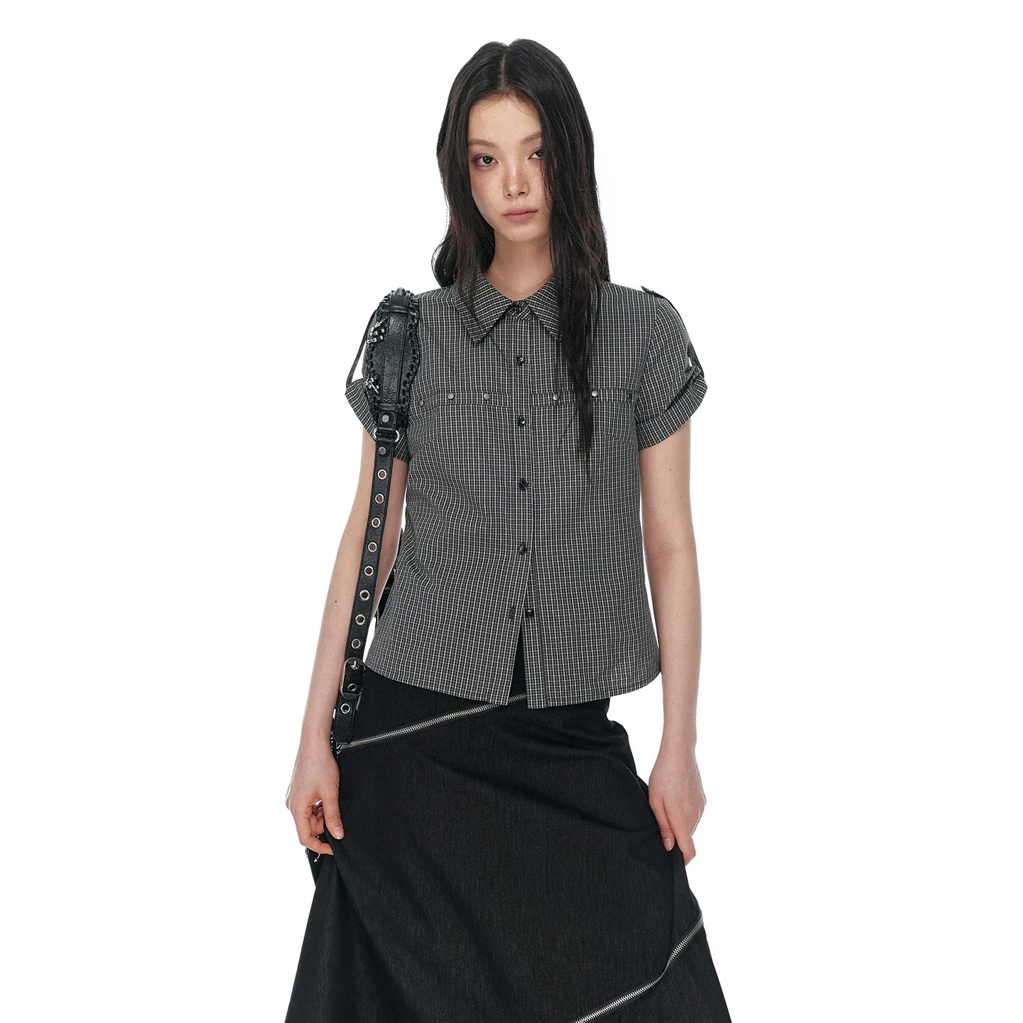RETRO PLAID RIVET SHIRT