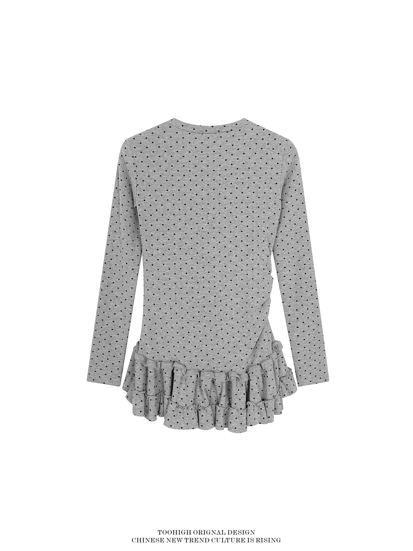 MICRO DOT PEPLUM TOP