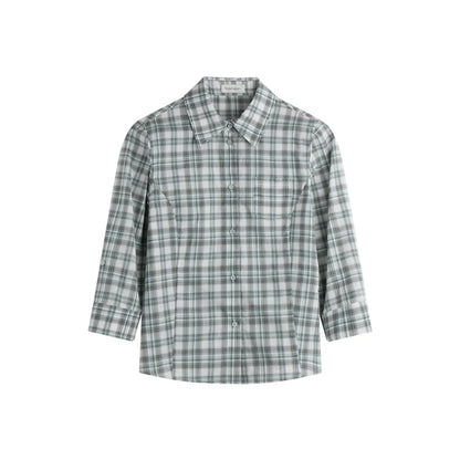LAPEL PLAID COTTON SHIRT
