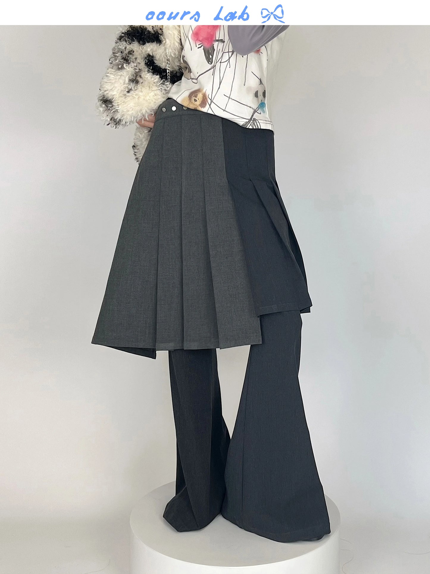 ASYMMETRIC PLEATED SKIRT SET