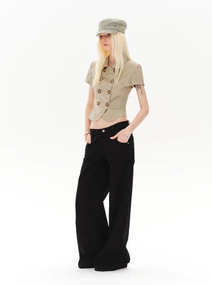 CROPPED DOUBLE-BREASTED BLAZER