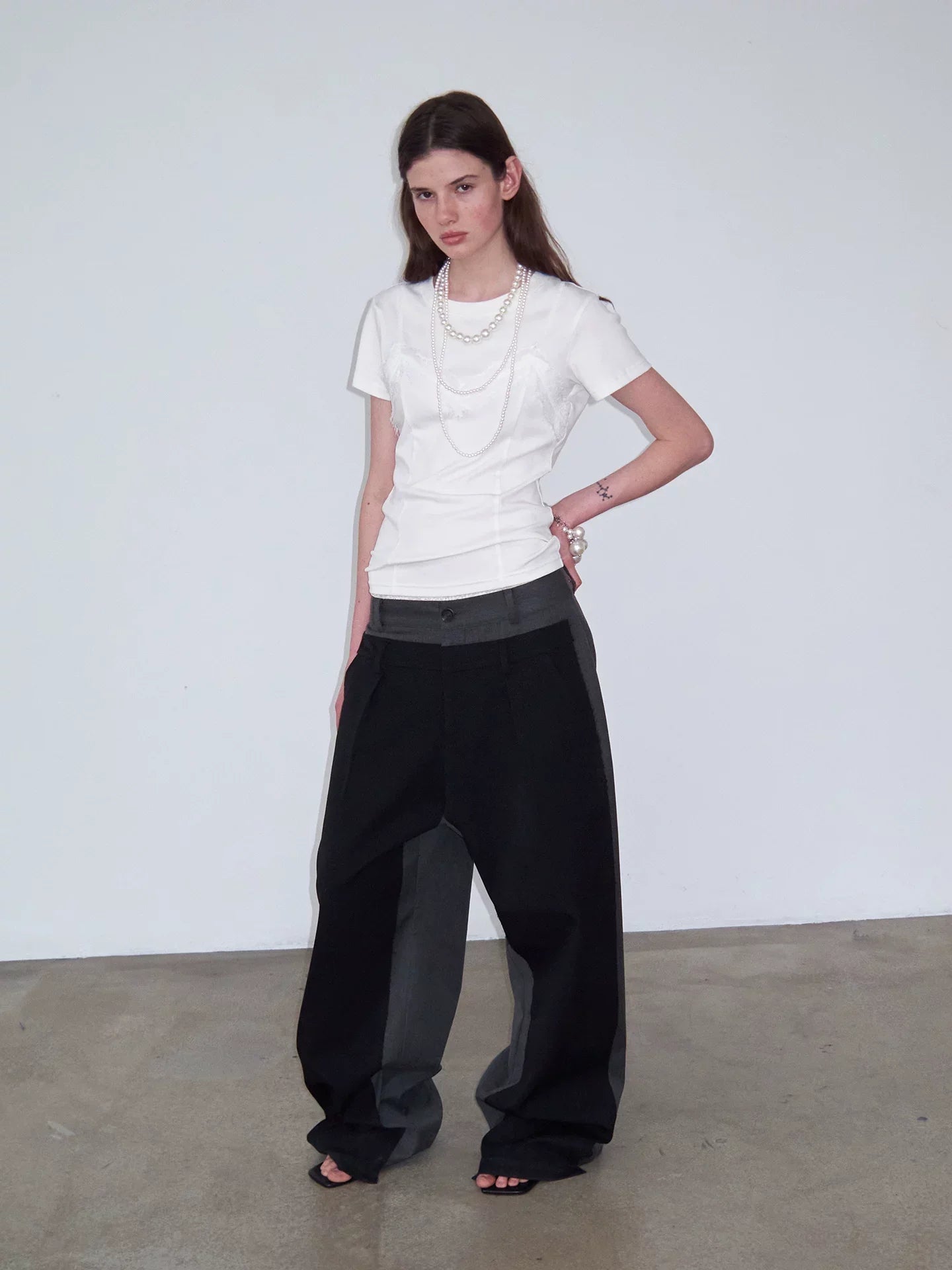 DECONSTRUCTED STRIPED CASUAL PANTS