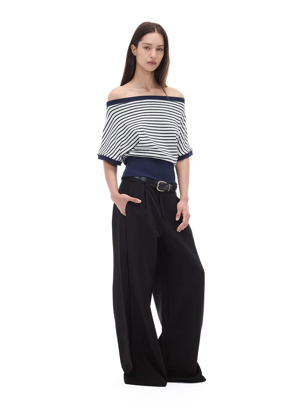 CASUAL WIDE-LEG TAPERED PANTS