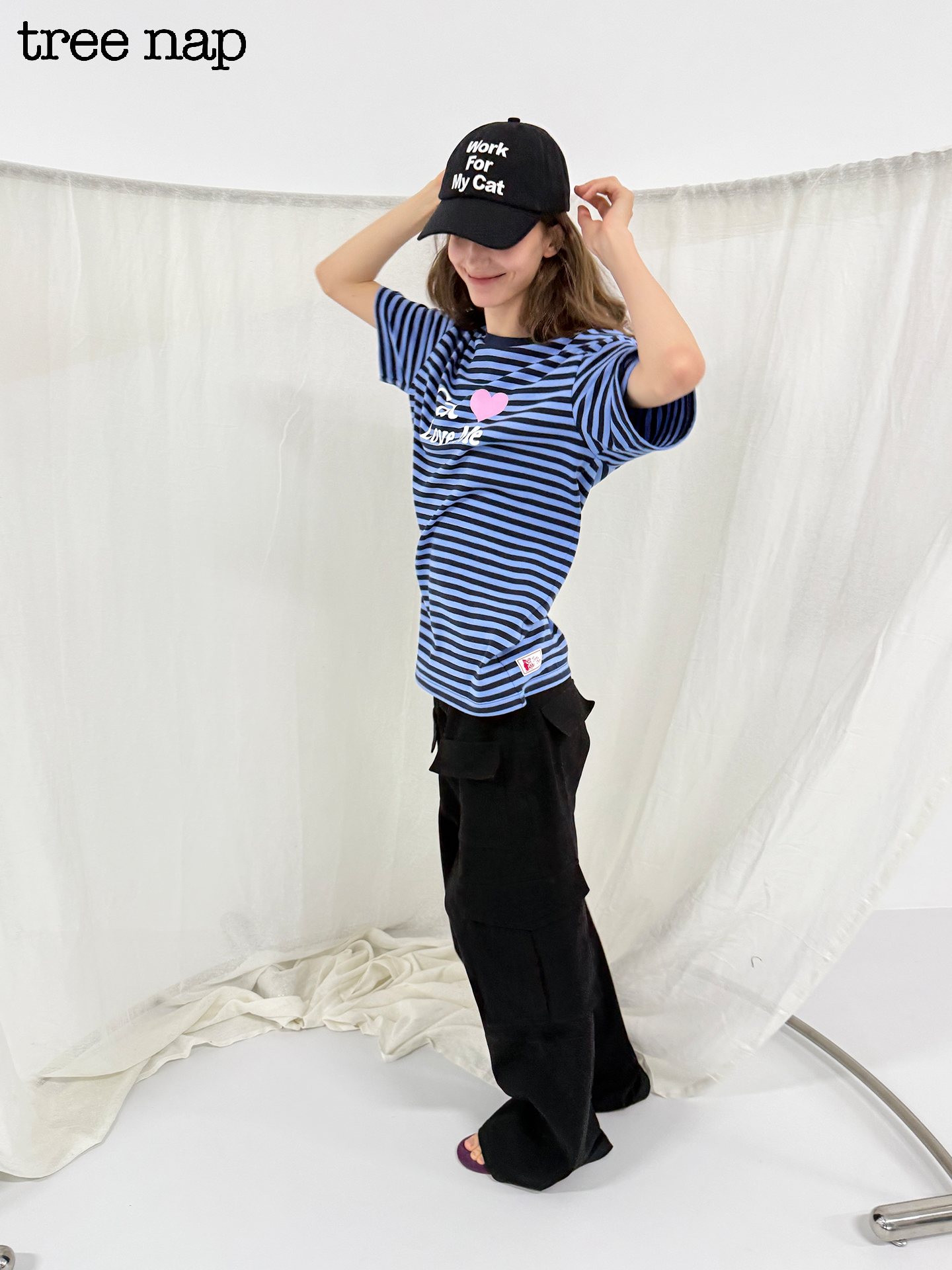 PLAYFUL STRIPED CAT & DOG TEE