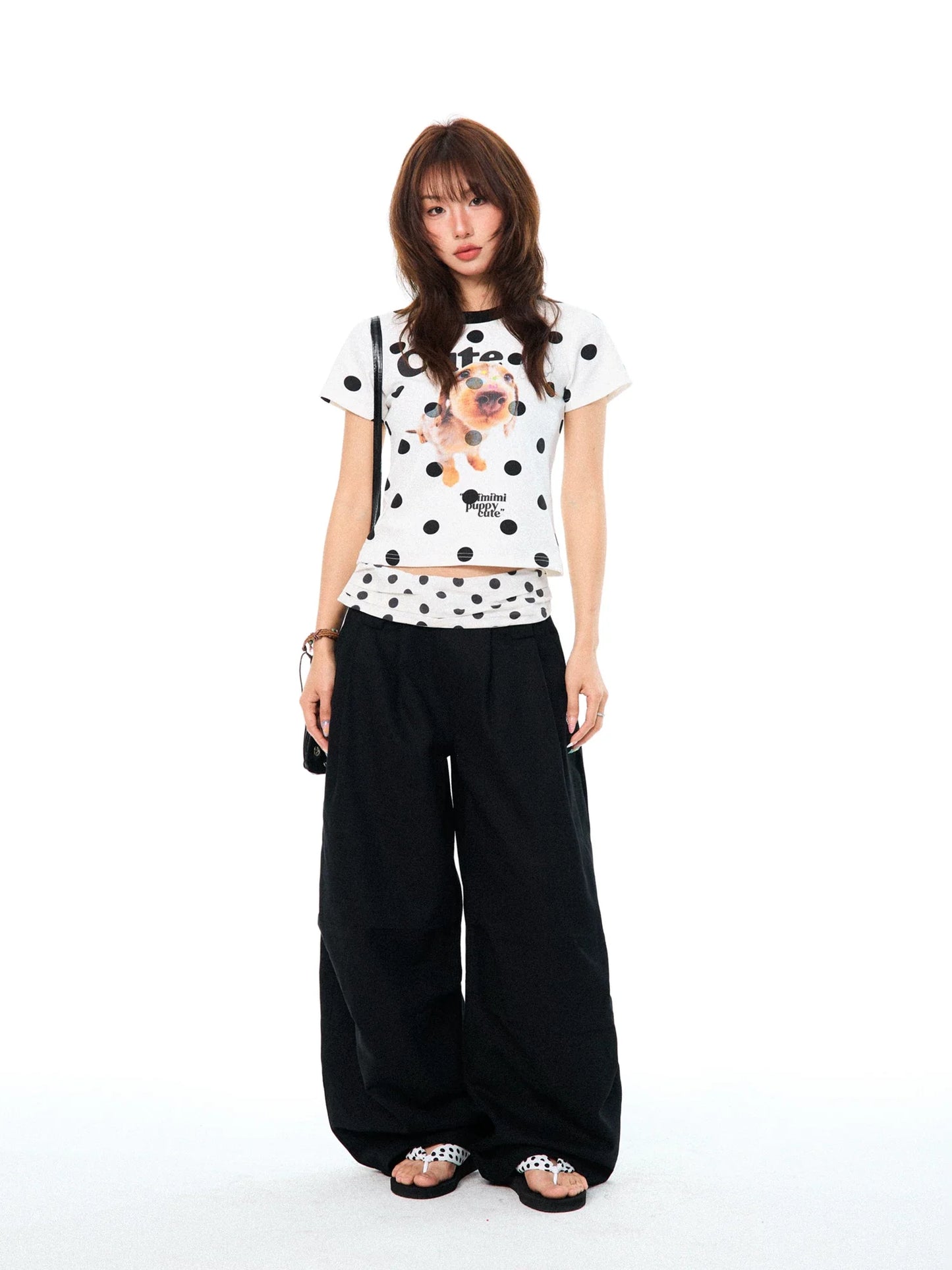 COLOR CLASH POLKA DOT T-SHIRT