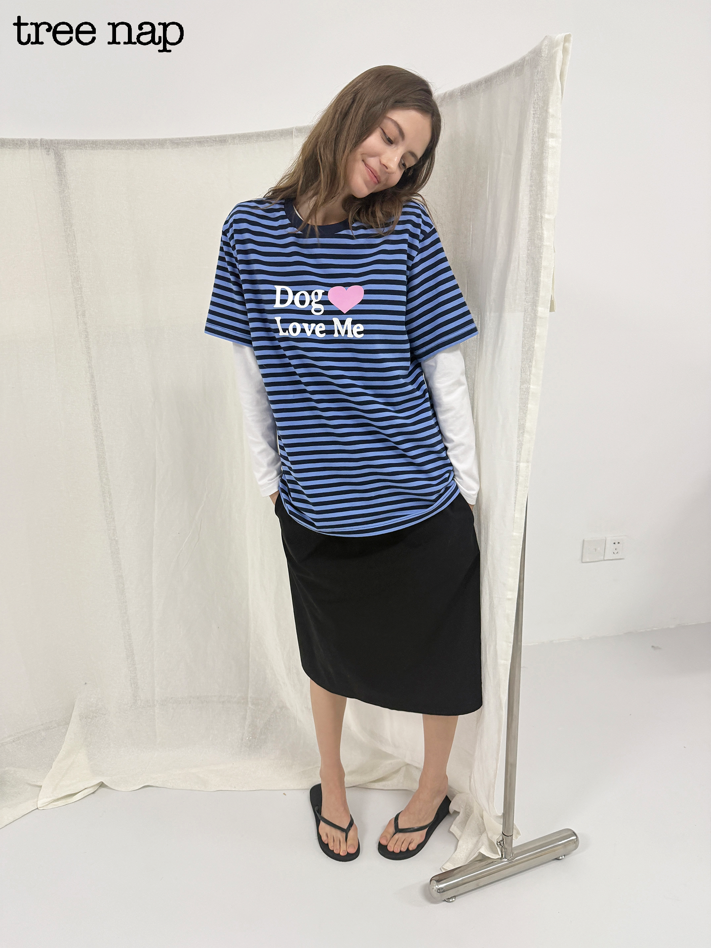 PLAYFUL STRIPED CAT & DOG TEE
