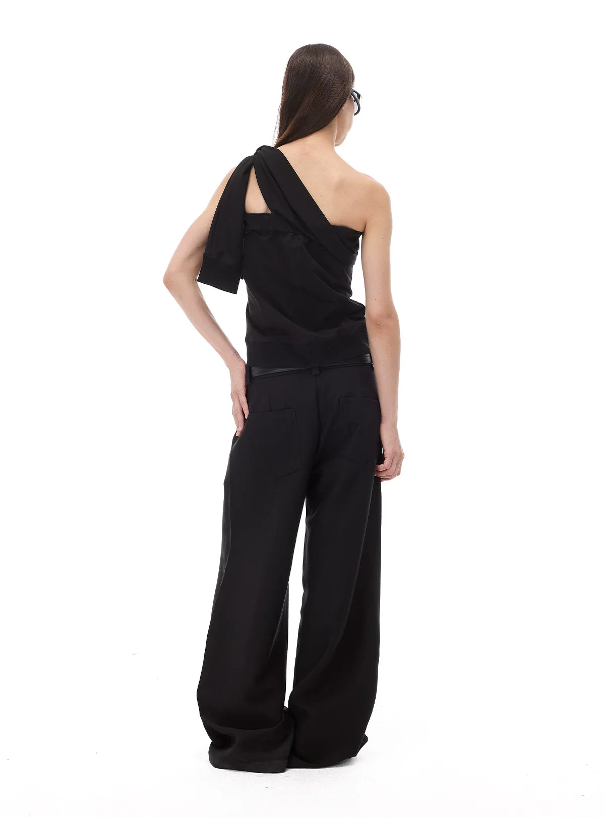 CASUAL WIDE-LEG TAPERED PANTS