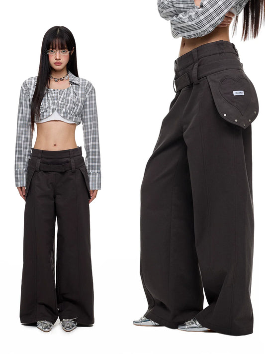 CASUAL WIDE-LEG PANTS WITH BELT