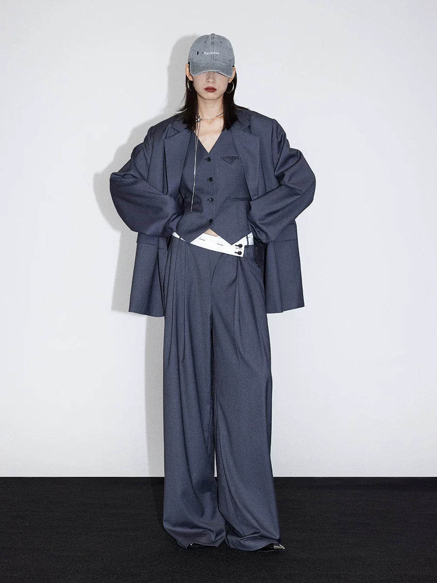 FLOWY PLEATED WIDE-LEG PANTS