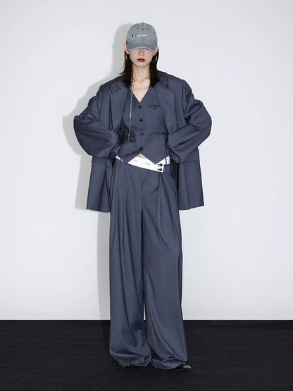 FLOWY PLEATED WIDE-LEG PANTS